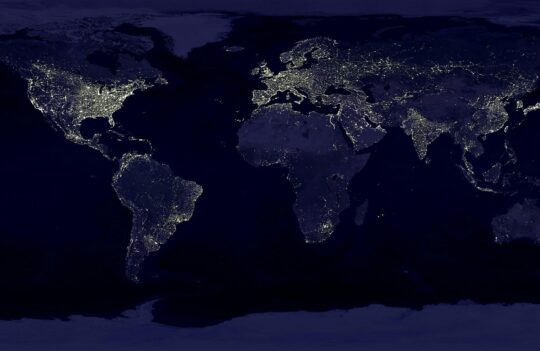 World in night